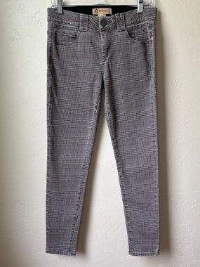 Democracy Gray Plaid Skinny Jeans Ab Technology Stretch Zip Size 4